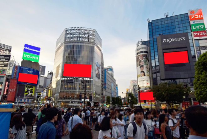 Shibuya Scramble Crossing 4 Groups Synchronized